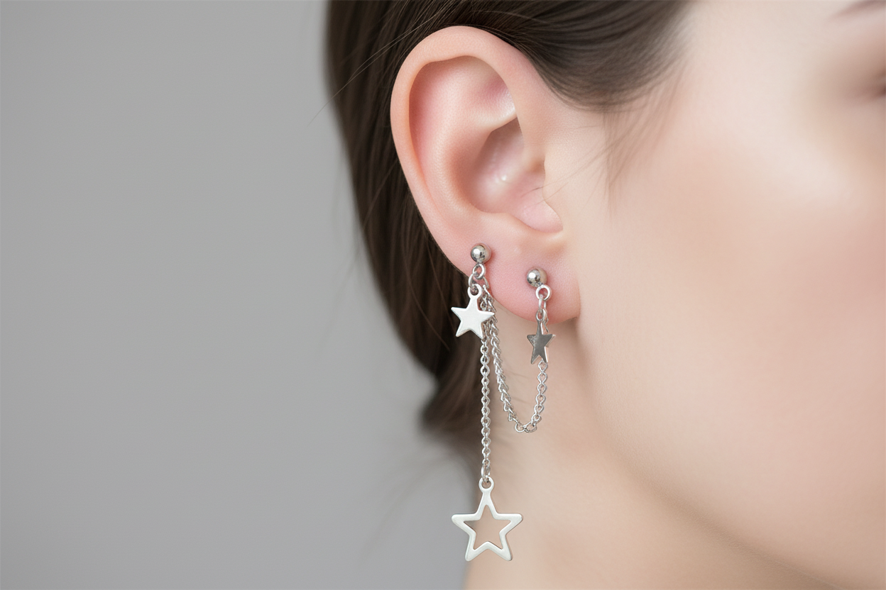 Boucles d'oreilles chaînette 🩶