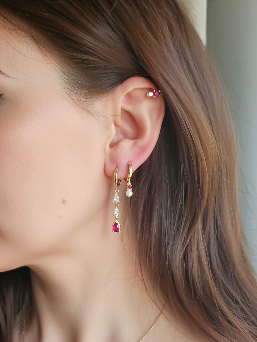 Composition framboise faux piercing